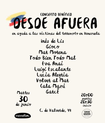 Concierto Benéfico Desde Afuera en Madrid