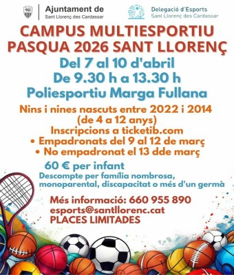 PREINSCRIPCIÓ Campus multiesportiu 2026 en Balears, Illes