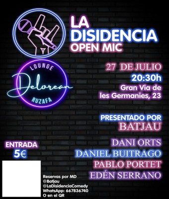 jam de comedia la disidencia, 27 agosto en Valencia/València