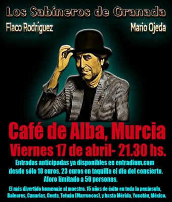LOS SABINEROS regresan al café de Alba en Murcia! Viernes 17 de abril!