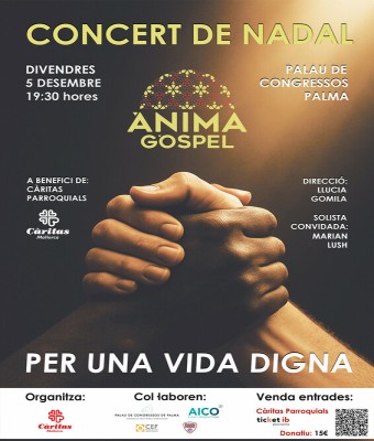 CONCERT DE NADAL d'ÀNIMA GÒSPEL per CÀRITAS en Balears, Illes
