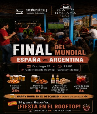 España vs Argentina · Final del Mundial en Gato Nómada Rooftop en Madrid