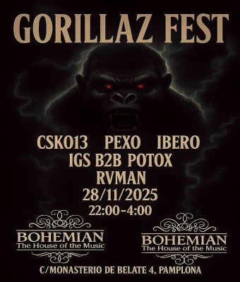 Viernes 28/11/2025 GORILLAZ FEST en Navarra