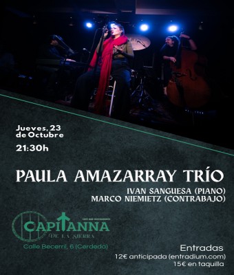 Paula Amazarray Trío en concierto en Capitanna en Madrid