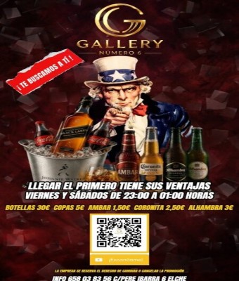 SÁBADO 1 DE AGOSTO 2026 || LISTAS GALLERY NO 6 || ELCHE en Gallery No.6