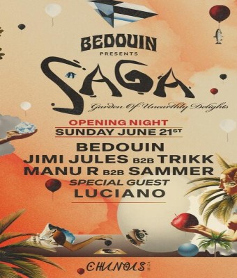 SAGA Opening: Bedouin, Jimi Jules b2b Trikk, Manu R b2b Sammar, Luciano en Ibiza