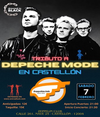 TRIBUTO A DEPECHE MODE EN CASTELLON, ZEPPELIN CLUB - DRESSED IN BLACK en Castellón/Castelló