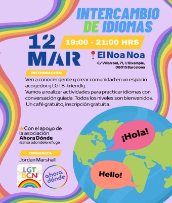 Intercambio de idiomas Ahora Dónde + LGTBCN en Barcelona