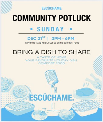 Escúchame Holiday Community Potluck en Barcelona