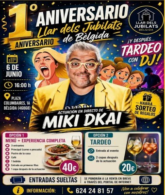 MIKI DKAI EN BELGIDA. 1º ANIVERSARIO LLAR DELS JUBILATS en Valencia/València