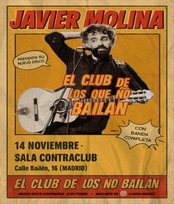 Javier Molina (con banda) presenta nuevo disco en Contraclub en Madrid