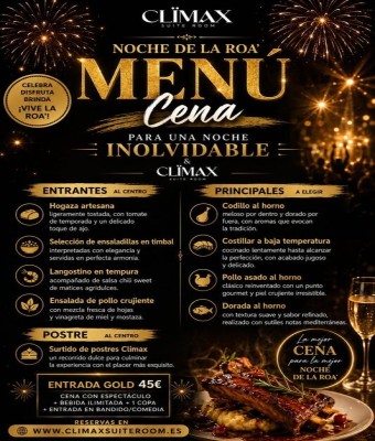 COMIDA  CON ESPECTACULO + DISCOTECA CLIMAX SUITE ROOM ELCHE en Alicante