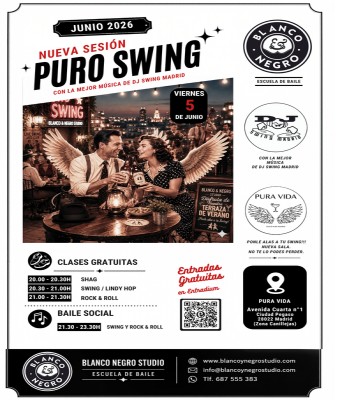 Puro Swing Junio. Clases + Baile Social. Entradas Gratuitas. en Madrid
