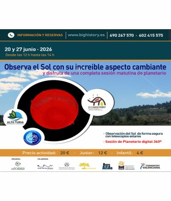 Disfruta del aspecto cambiante del Sol + sesión de planetario en Valencia/València