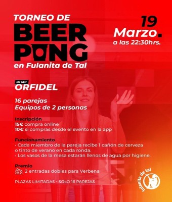 Beerpong Fulanita de tal jueves 19 de marzo en Madrid