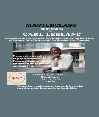 Masterclass guitarra Jazz con Carl LeBlanc en Coruña, A