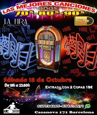 Tardeo Las Mejores Canciones 70s 80s 90s en Barcelona
