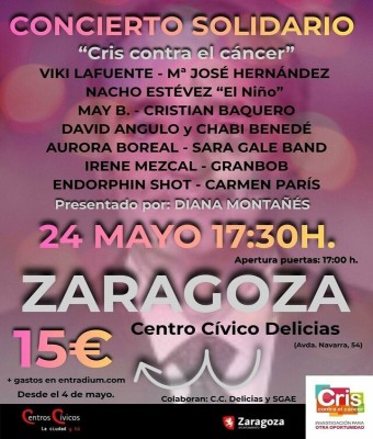 Concierto solidario: Cris contra el cáncer en Zaragoza