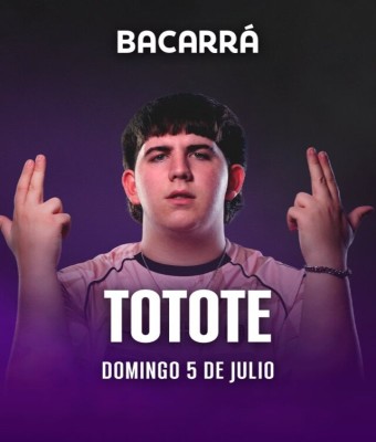 BACARRÁ X TOTOTE - 05 DE JULIO - DOMINGO en Valencia