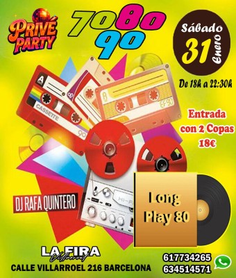 Privé Party Nos Gustan Los 70s 80s 90s en Barcelona