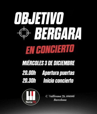 Concierto Objetivo Bergara en Barcelona