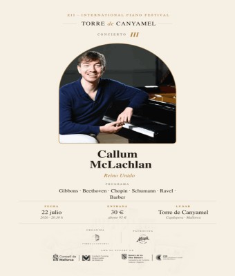 Callum McLachlan. XII Internacional Piano Festival Torre de Canyamel  en Balears, Illes