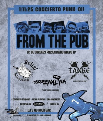 [MAD] 1/11/25 - BANNED FROM THE PUB, BELIAL, ADRENALINA, TANKE en Madrid