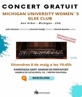 Concert excepcional y gratuito de University of Michigan Women’s Glee Club (USA) en Barcelona