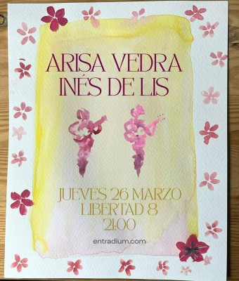 CONCIERTO INÉS DE LIS+ARISA VEDRA JUEVES 26 MARZO MADRID