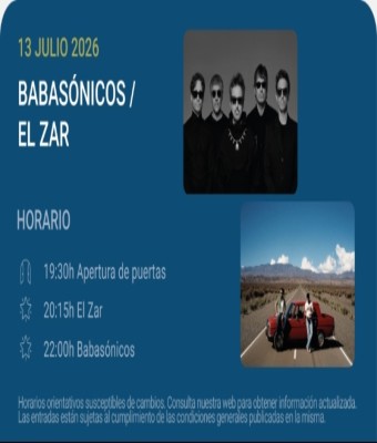 Babasónicos / El Zar - Noches del Botánico 2026 en Madrid