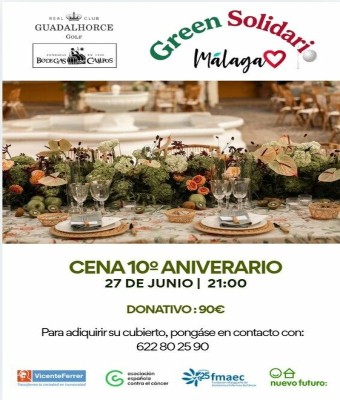 CENA BENÉFICA - 10º ANIVERSARIO GREEN SOLIDARIO en Málaga