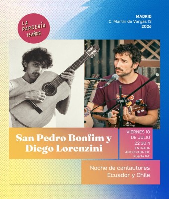 Diego Lorenzini & San Pedro Bonfim - Noche de cantautores Ecuador y Chile en Madrid