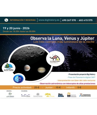 Observa la Luna y los planetas Venus y Júpiter en Valencia/València