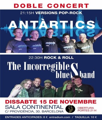 Concert Antàrtics + The Incorregibles Blues Band a la Sala Continental en Barcelona