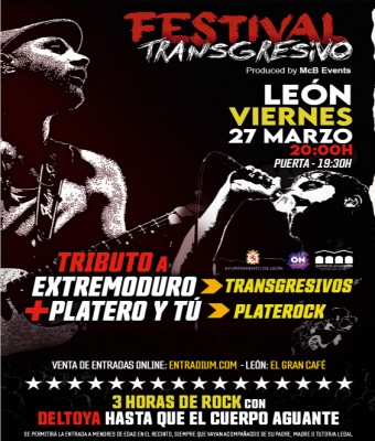 FESTIVAL TRANSGRESIVO “Tributo a Extremoduro + Tributo a Platero y Tú” en LEÓN