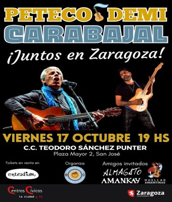 PETECO y DEMI CARABAJAL, juntos en Zaragoza.
