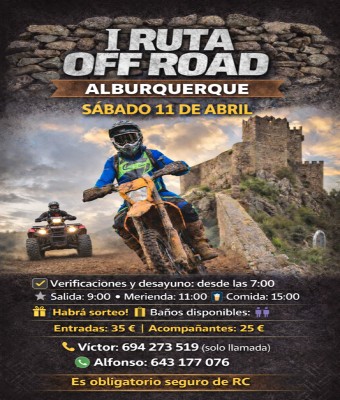 1 RUTA OFF ROAD ALBURQUERQUE en Badajoz
