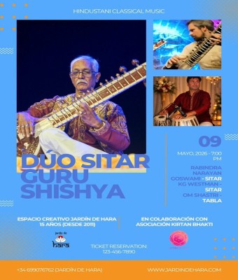 Duo de Sitar "Guru-Shishya". Música clásica Indostaní. Concierto Inauguración Festival XV Aniversario Jardín de Hara en Barcelona