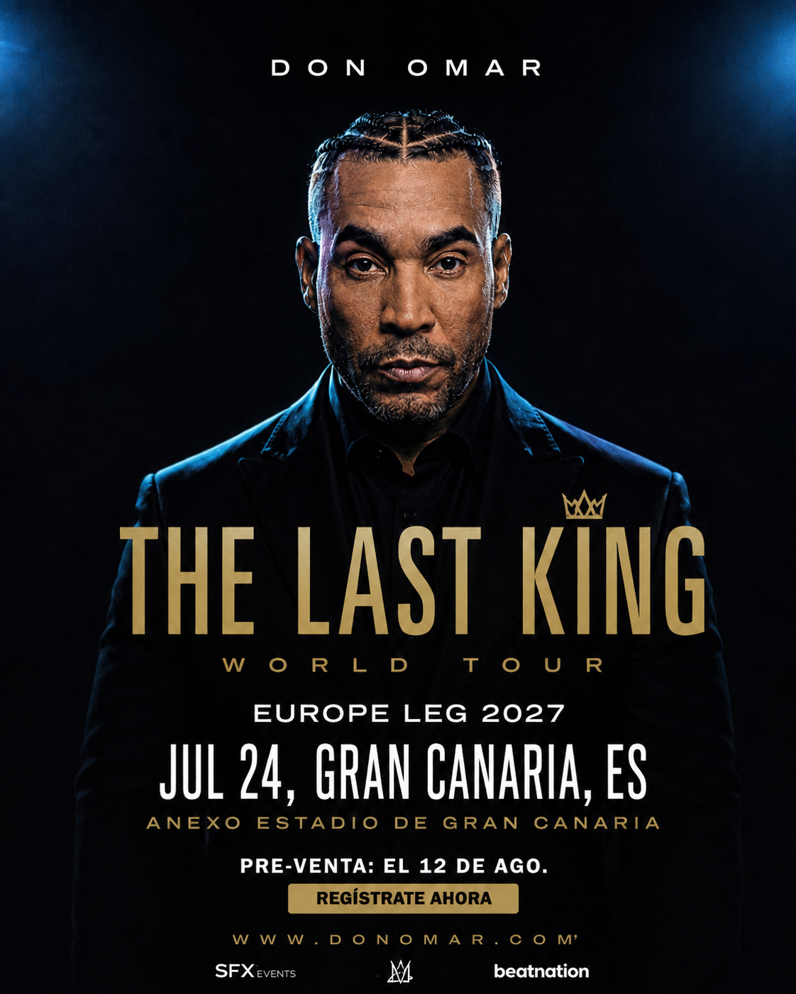 Don Omar añade Gran Canaria a su gira europea de 2027: fecha, recinto y preventa
