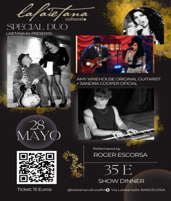 Duo Especial Amy Winehouse Original Guitarist & Sandra Cooper Oficial + Roger Escorsa (Composiciones Piano Neoclassic en Barcelona