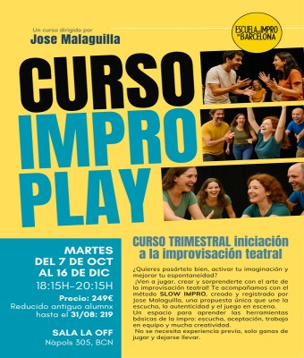 CURSO IMPROPLAY, MARTES 18:15H A 20:15H - TRIMESTRAL en Barcelona