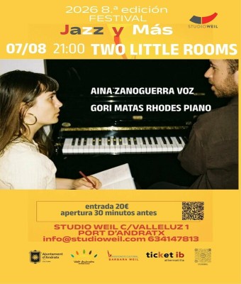 Festival Jazz y Más 2026 8a edición  07/08 21:00 TWO LITTLE ROOMS AINA ZANOGUERRA+ GORI MATAS en Balears, Illes