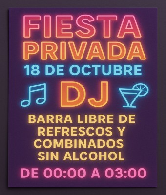 Fiesta privada 18 de octubre en Zaragoza