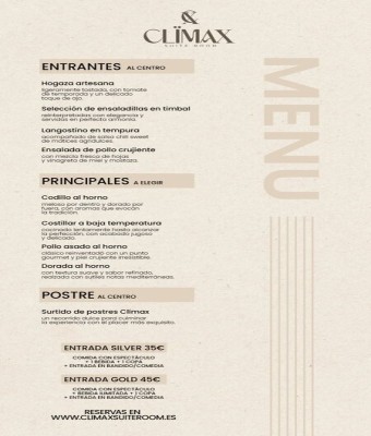 COMIDA CON ESPECTACULO + DISCOTECA CLIMAX SUITE ROOM ELCHE en Alicante