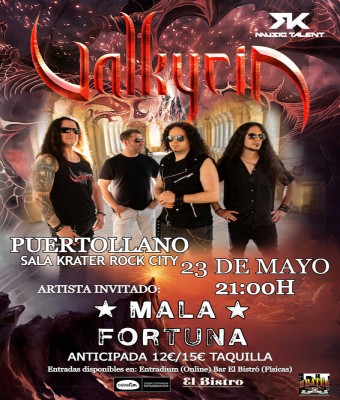 VALKYRIA+MALA FORTUNA EN PUERTOLLANO en Ciudad Real