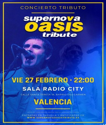 Concierto Tributo a Oasis, por Supernova en Valencia/València