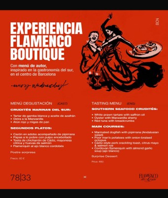 Experiencia Flamenco Boutique con cena de autor · 7833 x Flamenco de Cerca en Barcelona
