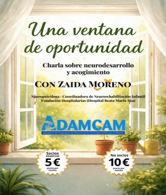 Una ventana de oportunidad: charla para familias sobre neurodesarrollo y acogimiento (ADAMCAM) en Madrid