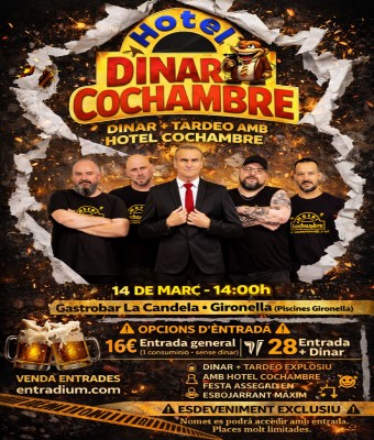 DINAR + TARDEO AMB HOTEL COCHAMBRE AMB TOTA LA BANDA AL COMPLET en Barcelona