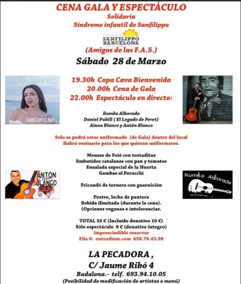 Cena gala y espectáculo en Barcelona